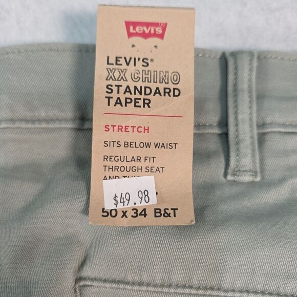 LEVI'S XX Chino Standard Taper Stretch Jeans Chino Mens Size 50X34 394470007 NWT - Picture 10 of 12